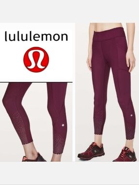 Lululemon Tight Stuff Tight II 25" Legging Deep Ruby Sz 4